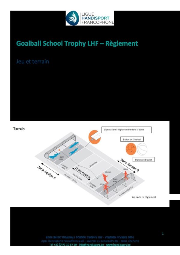 GOA Règlement – Goalball School Trophy LHF
